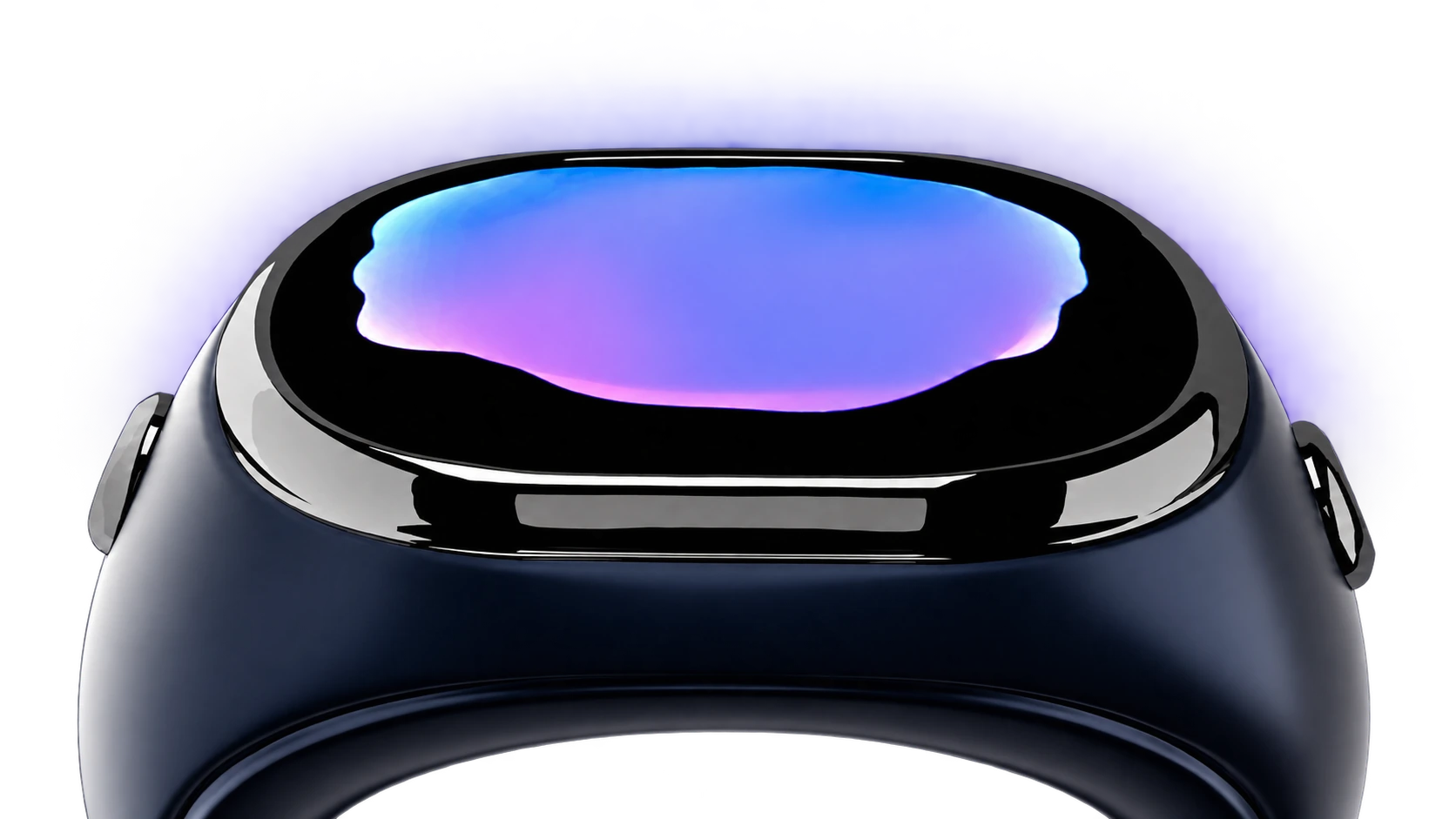 Macro view of Soliman Ring's glowing display